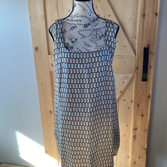 Wow & Flutter Art Deco Print A-line mini jumper w/pockets Large - Picture 2 of 14